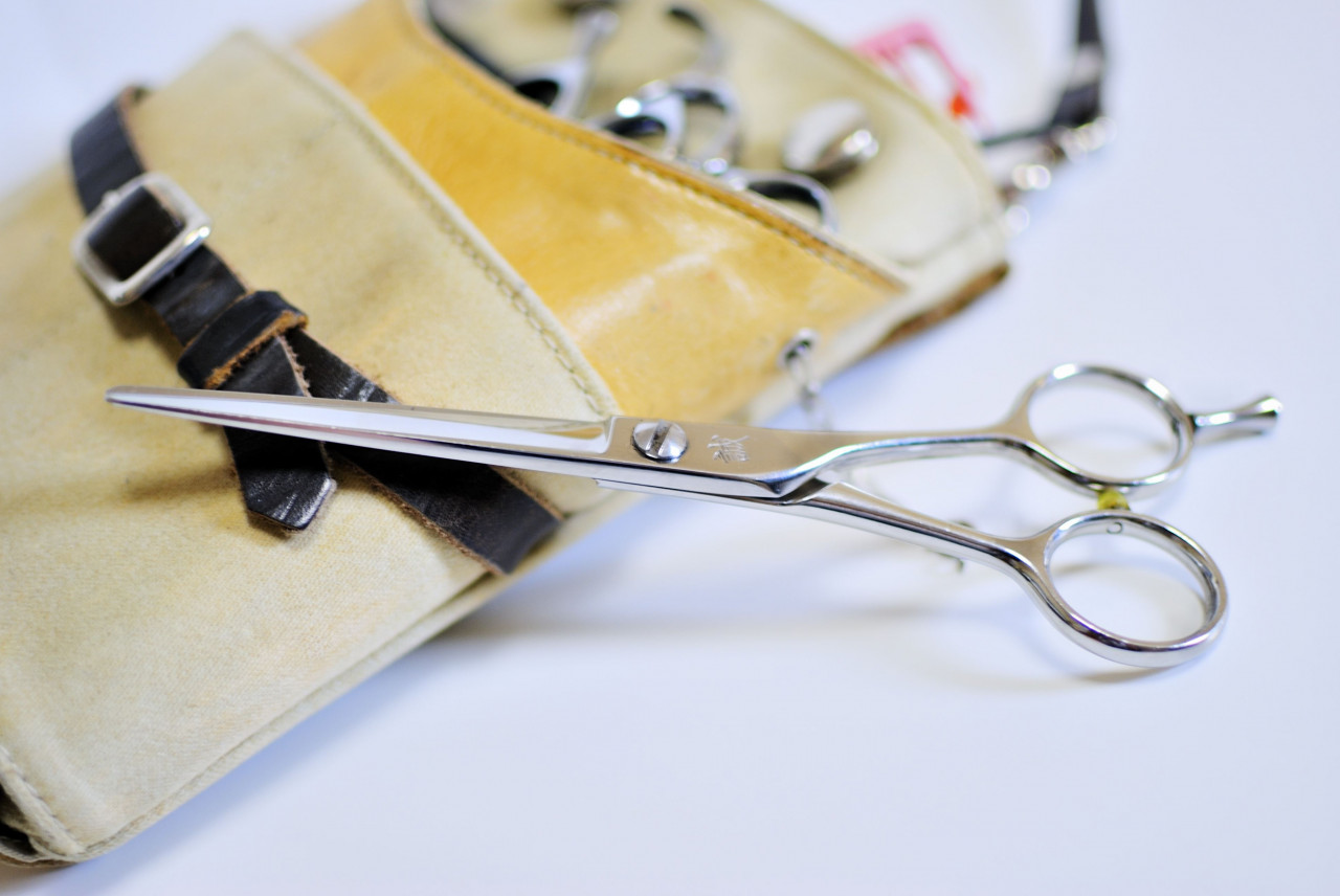 青い服を着たボブカットの女性